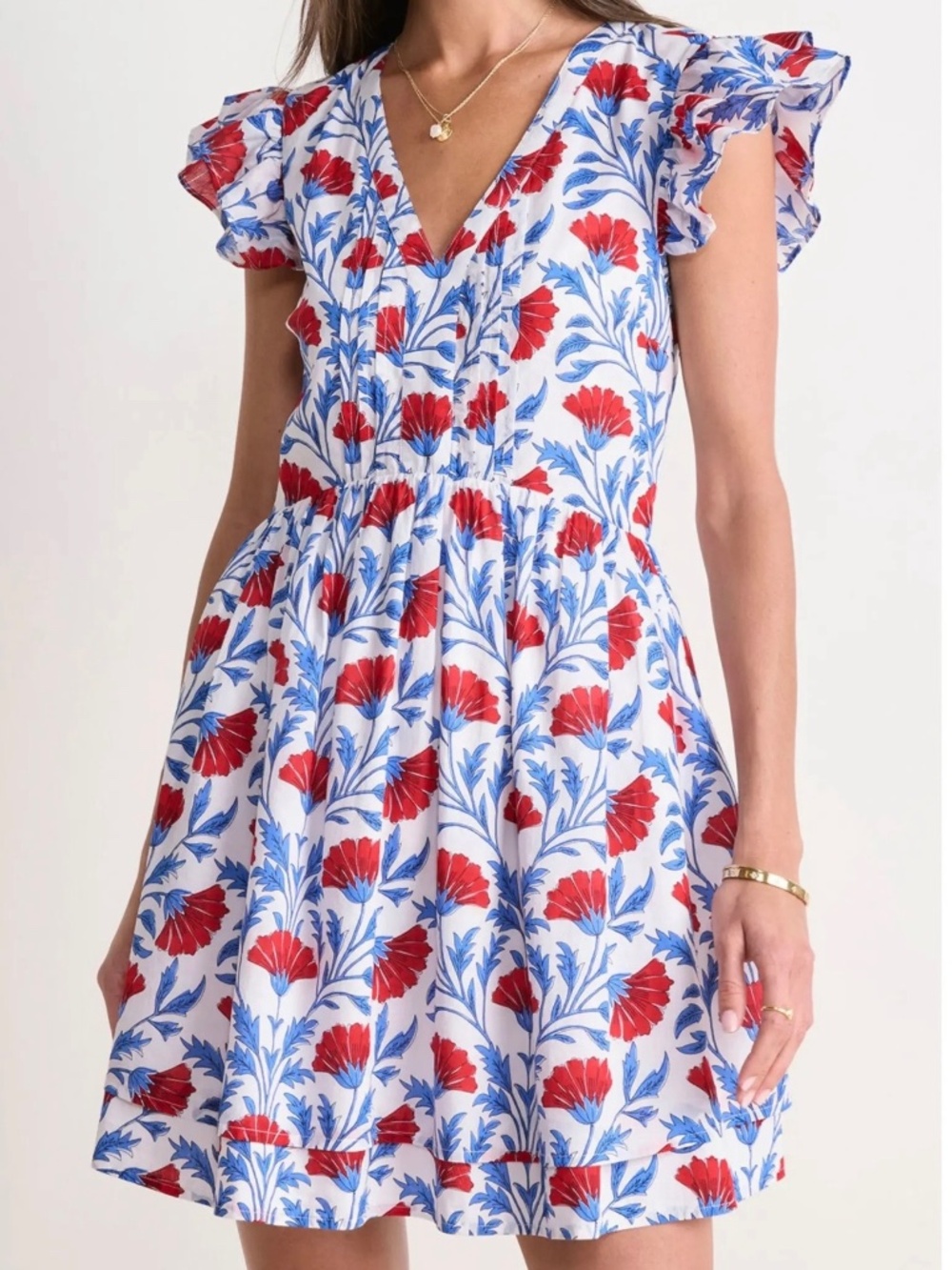 Vineyard Vines Women's Nora Voile Pintuck Flutter Sleeve Dress Size M NWT